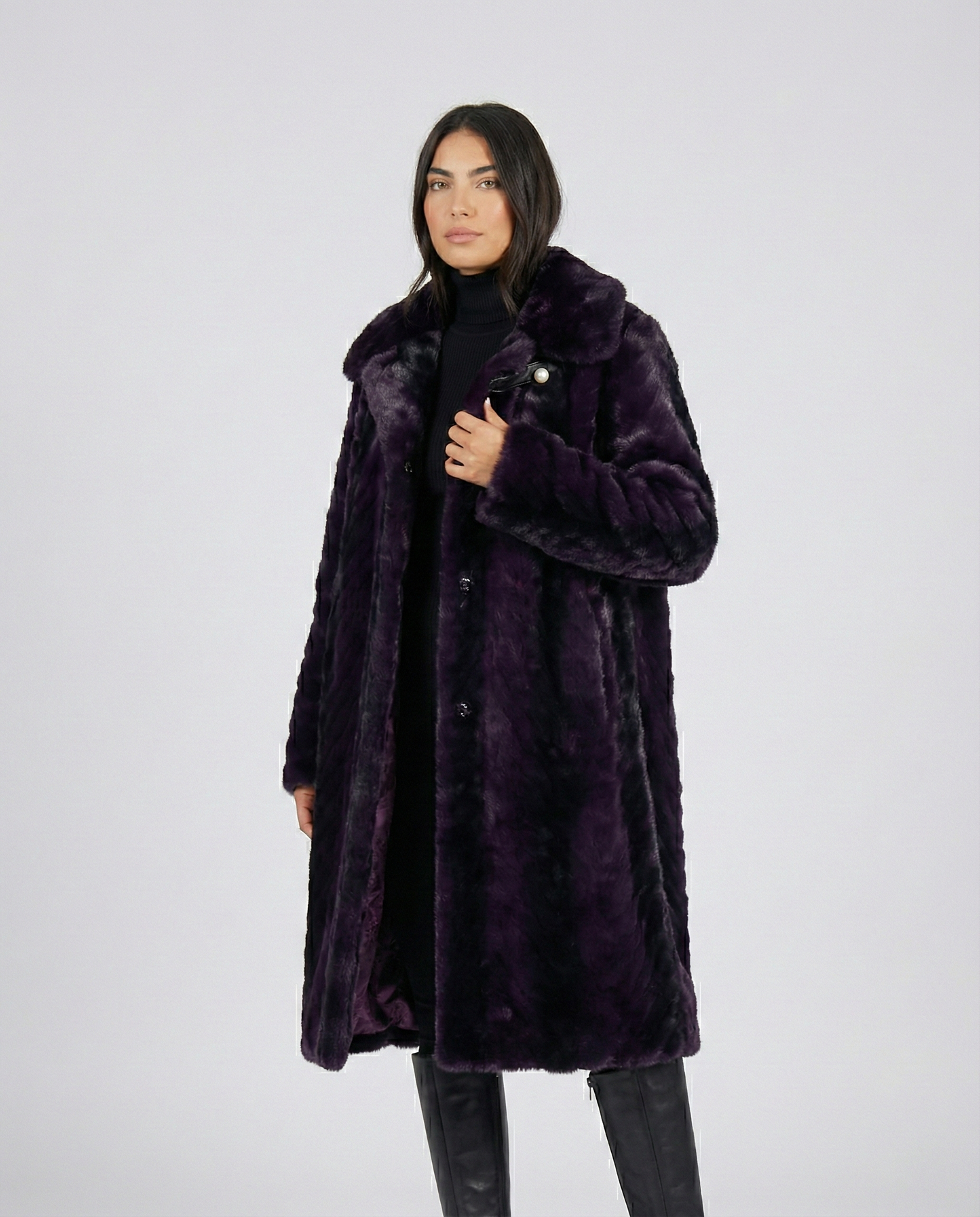 Plum Fur Coat