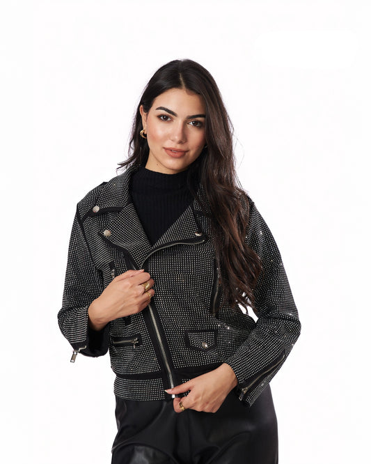 Crystal Glimmer Moto Jacket