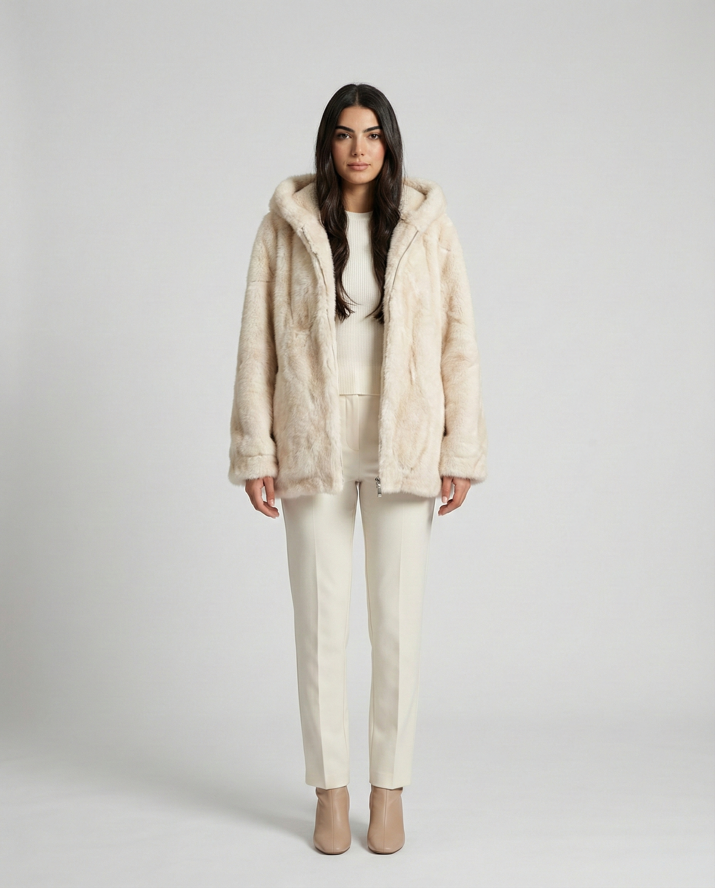 Ivora Hooded Fur Jacket
