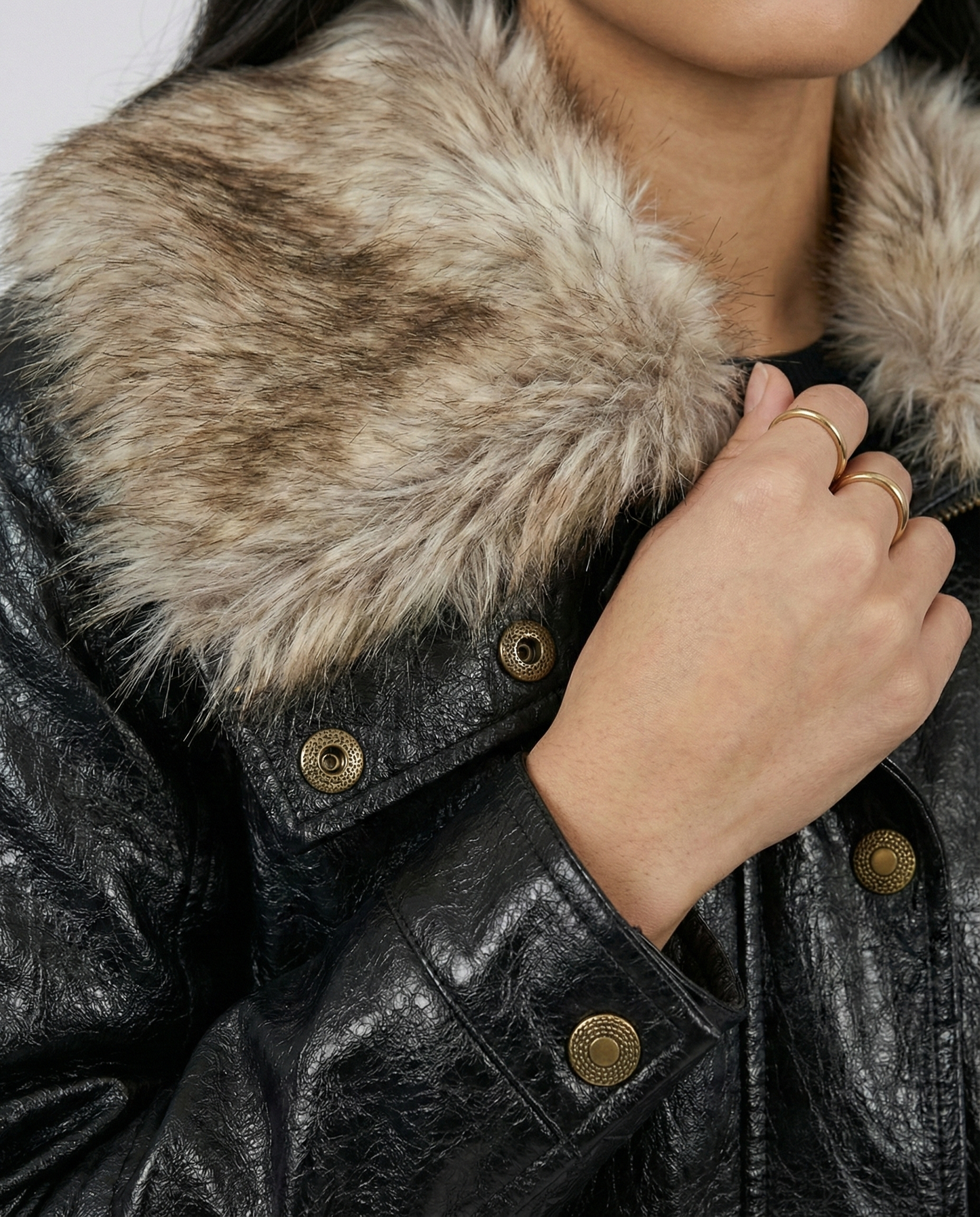 Nocturne Noir Fur Leather Jacket