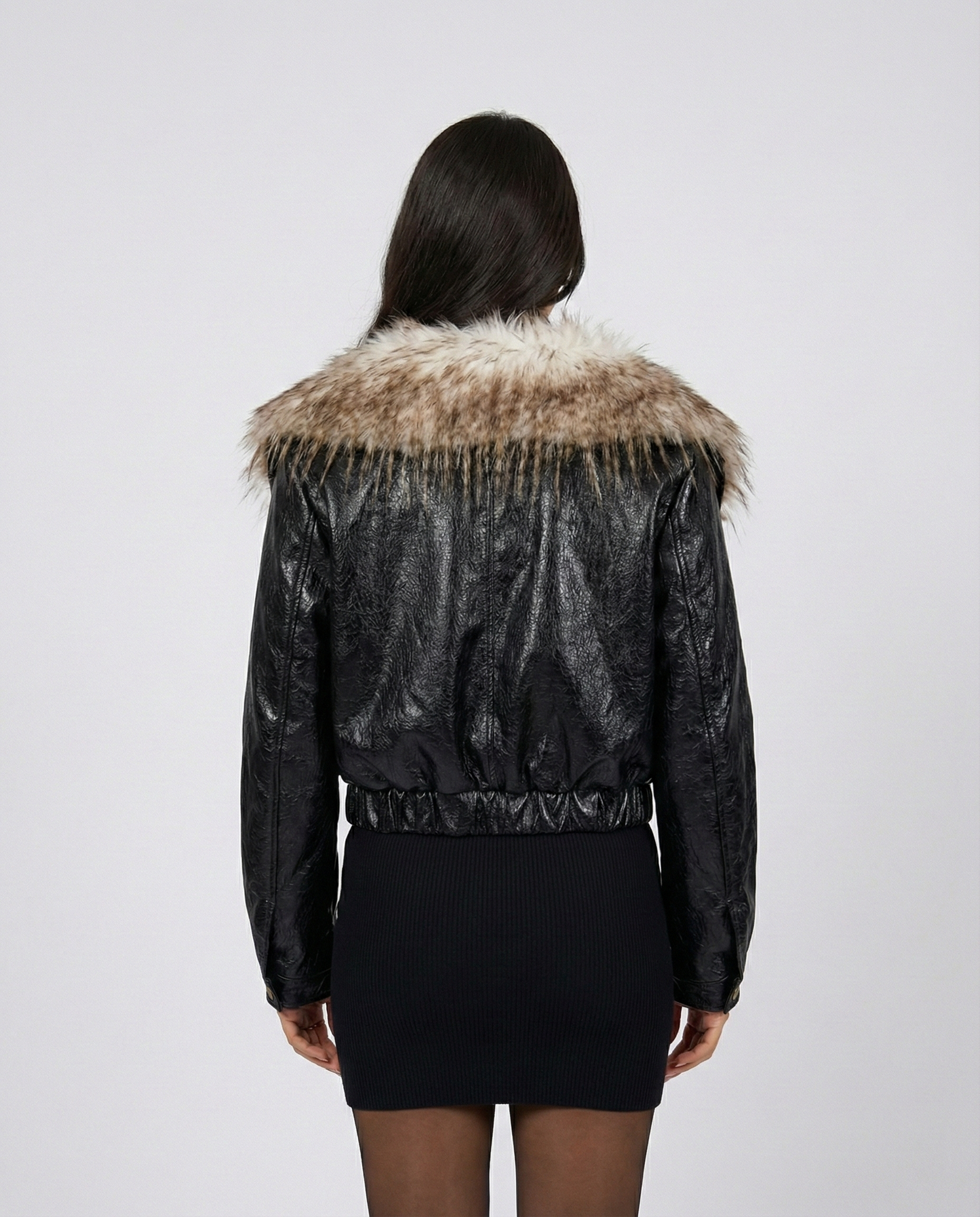 Nocturne Noir Fur Leather Jacket