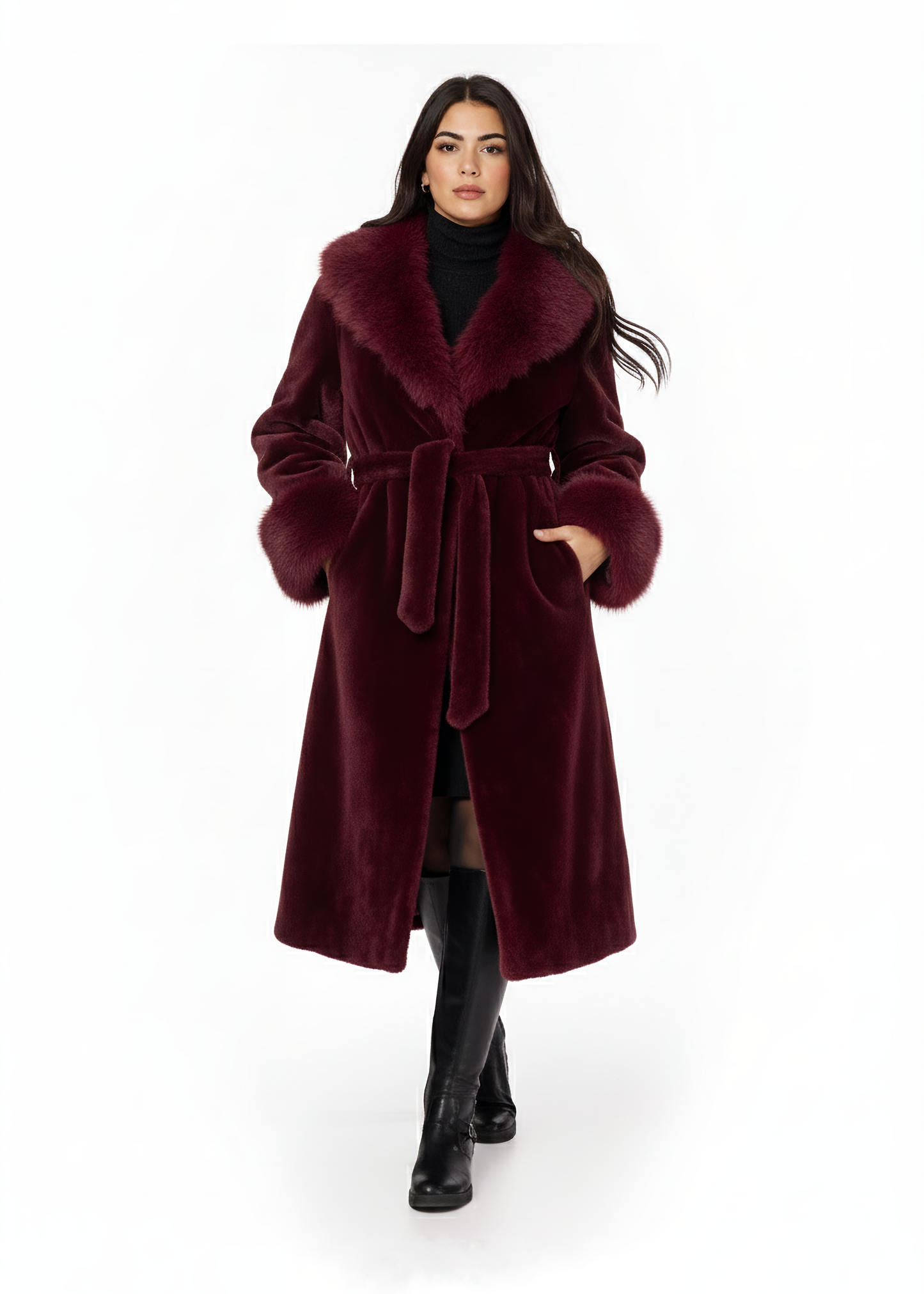 Celeste Burgundy Coat